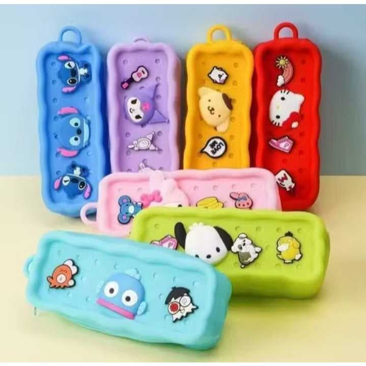 Estojo Infantil Silicone Colorido com Personagens 3D Divertidos, Macio, Resistente pings sortidos