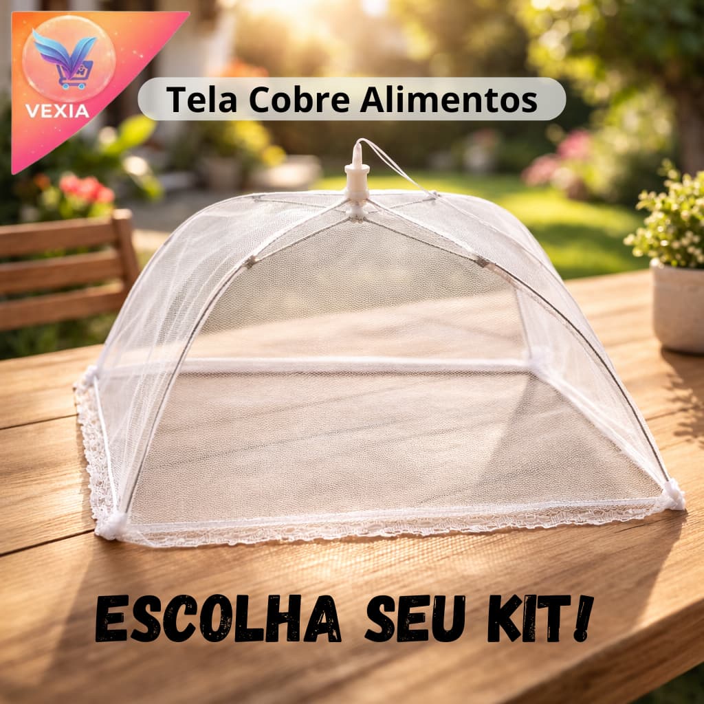 Kit Protetores Tela Cobre Alimentos Mosquiteiro P/ Alimentos Fruta Bolo Cobertura Anti Inseto Mosca