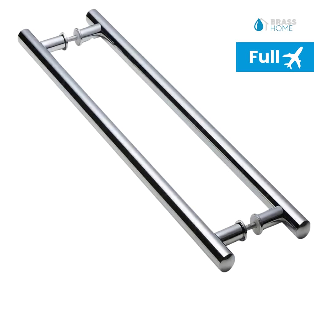 PUXADOR DE PORTA DUPLO 60 CM (50 cm entre furos) TUBULAR REDONDO Porta Vidro Madeira Pivotante Box