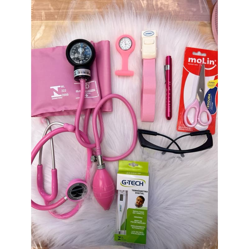 kit Enfermagem/saúde Rosa BIC 8 itens