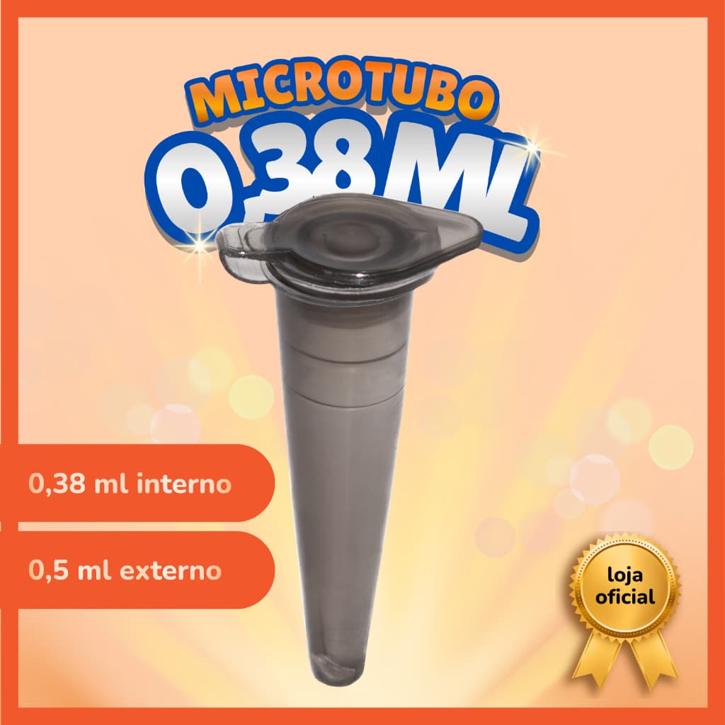 Microtubo Cônico 0,38ml Interno 0,5 Externo Fumê Pacote Com 1000 Unidades
