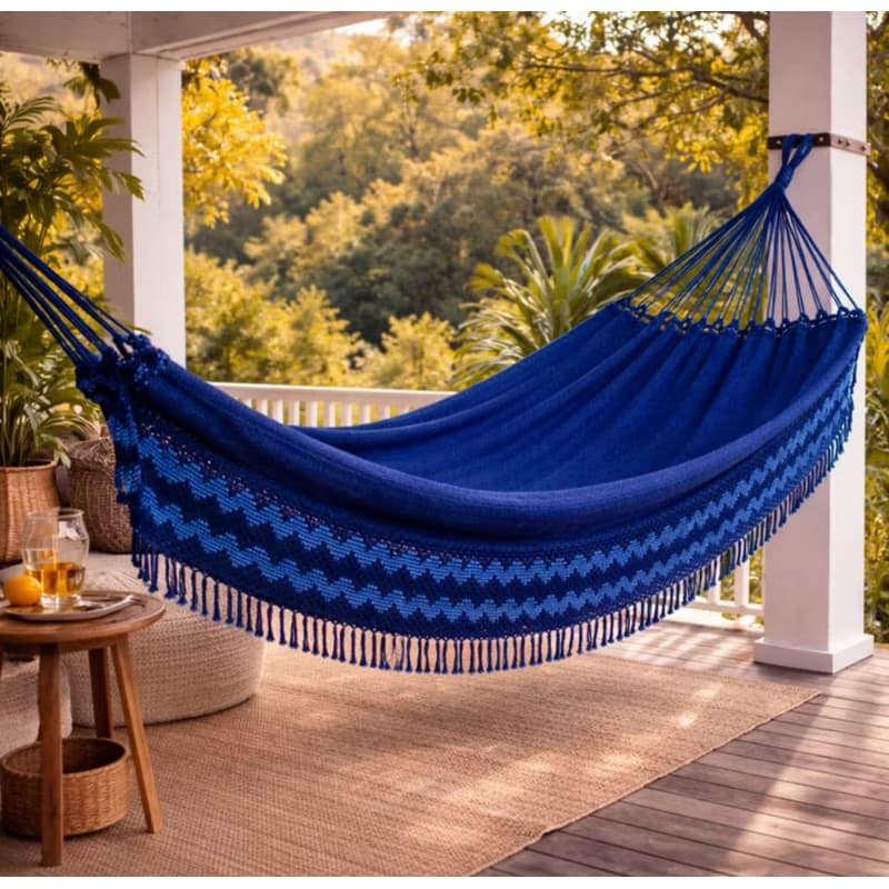 Rede De Dormir Descanso Casal Jeans Life Varias Cores Promoção