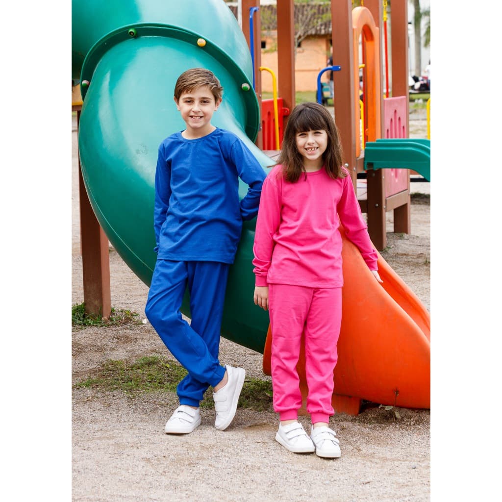 Conjunto Pijama Infantil Sortido 100% Algodão Camiseta e Calça Meia Estação Menina e Menino