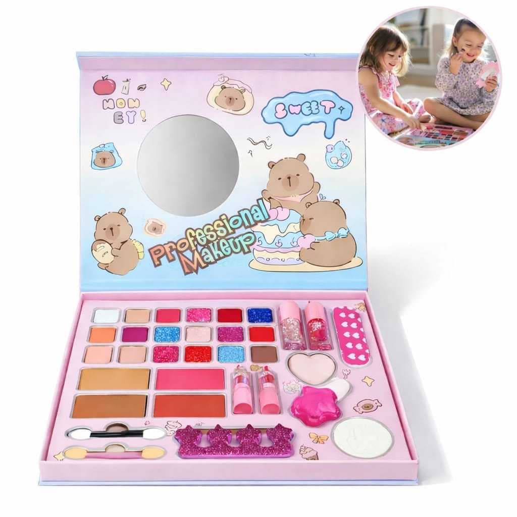 Maleta Maquiagem Infantil Capivara Capybara Presente Menina Aniversário Kit Completo Espelho