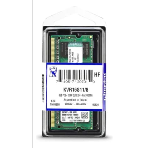 MEMORIA RAM DDR3 8GB 1600MHZ NOTEBOOK KVR16LS11/8