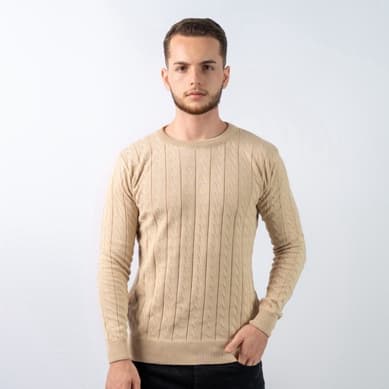 Suéter Inverno Blusa Masculina Lisa Detalhe Tranças Tricot Gola Redonda Qualidade Top