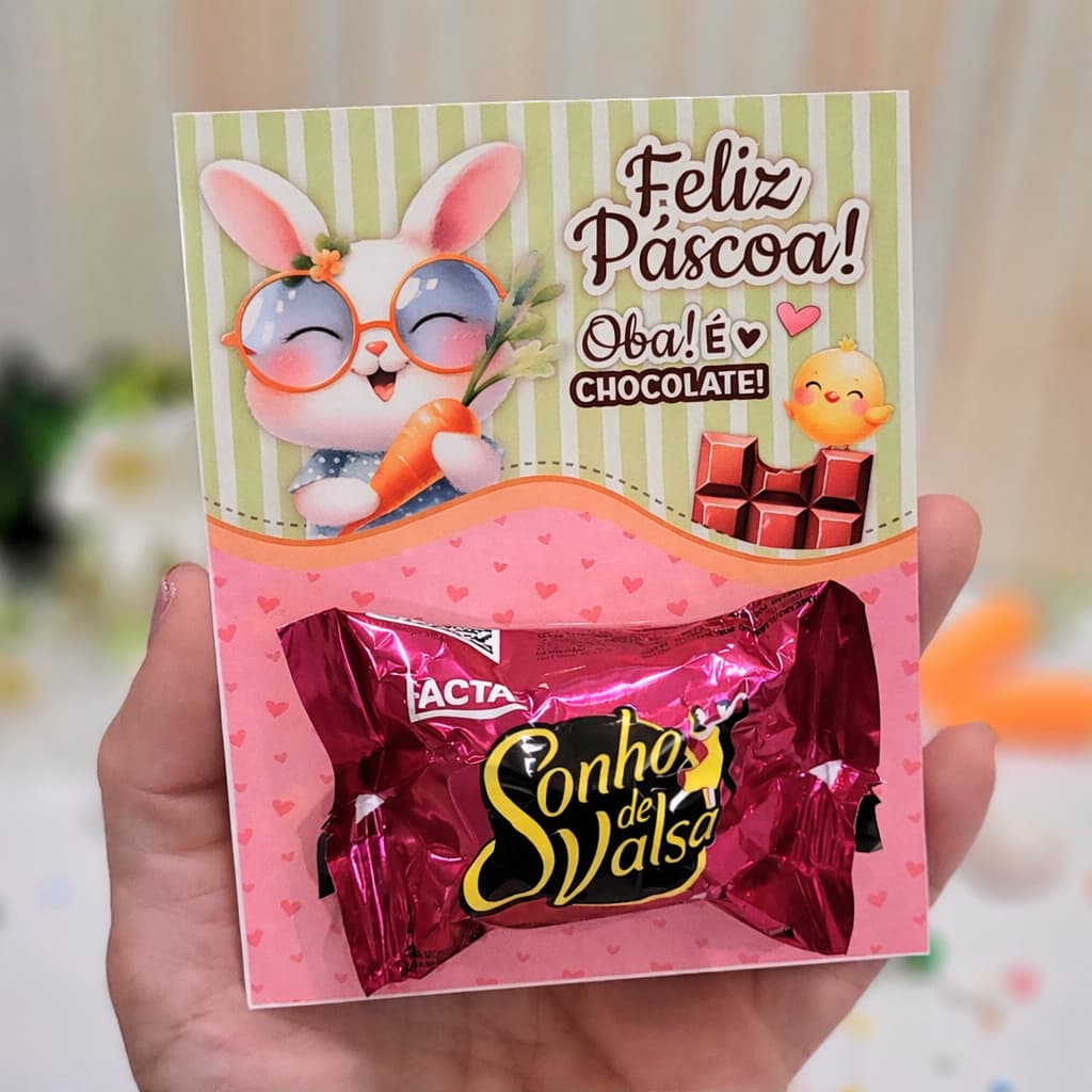 Kit Card de Páscoa com 20, 50 ou 100 mimos para clientes (nao acompanha chocolate)