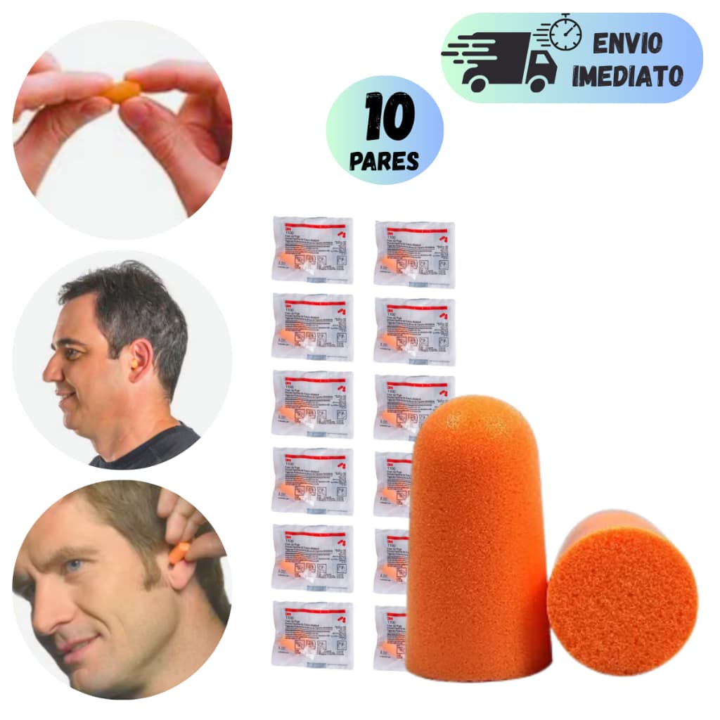 KIT 5 A 10 PROTETORES AURICULAR 3M PARA OUVIDOS SEM CORDÃO TAMPÃO ABAFADOR DE RUIDO COM PARA DORMIR