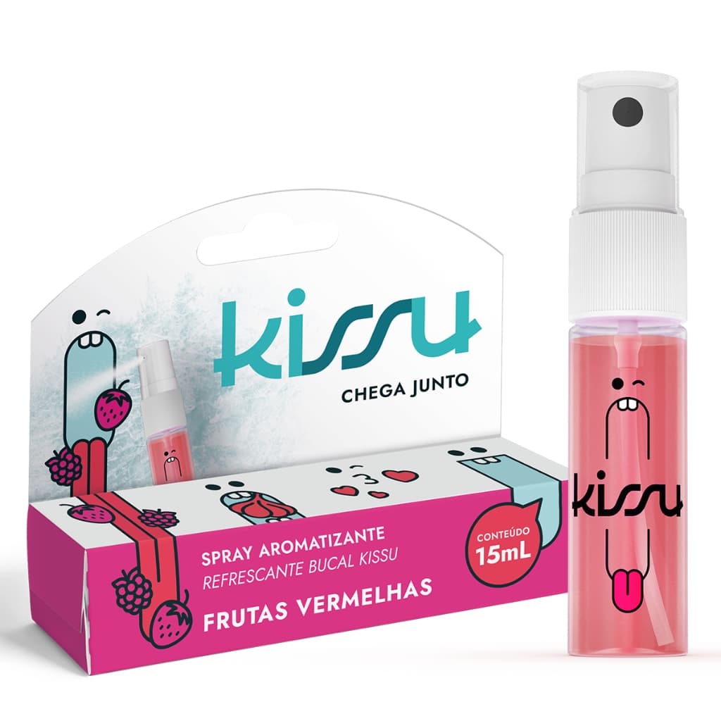 Spray Bucal KISSU - Sabor Frutas Vermelhas – 15ml