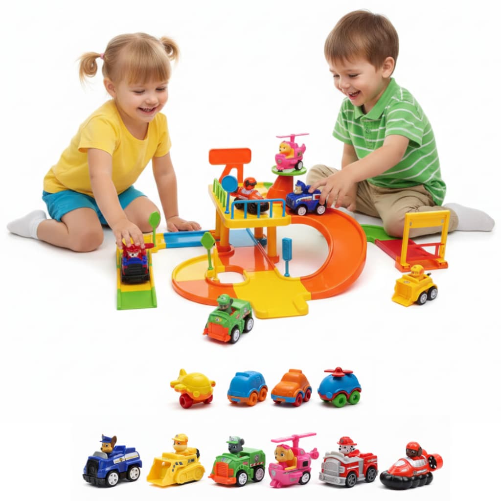 Pista De Carrinhos Infantil 43 Peça Grande Cidade Corrida Interativa Colorida Brinquedo Educativo Para Crianças Presente