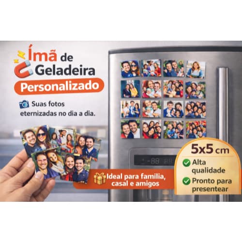 Fotos Imãs - Proteção Uv. Não desbota  5X5cm - Fotos para vida toda alta resolução - envio rápido