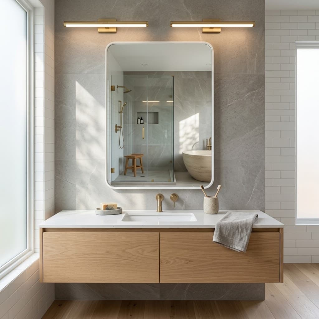 Espelho Lopazzi Retangular Retrô Com Moldura em Alumínio 70cmX50cm Para Sala Quarto Banheiro