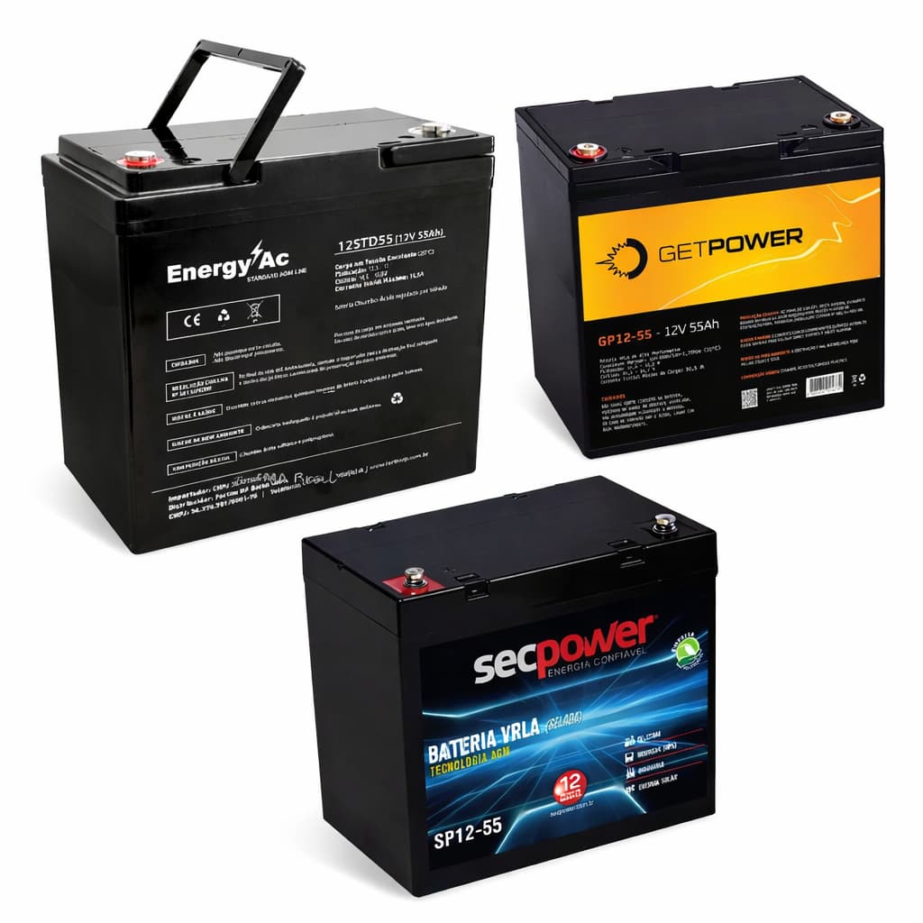 Bateria selada 12V 55Ah para uso em No-Break (UPS), algumas motos aquáticas (Jet-ski), Ultraleve, etc