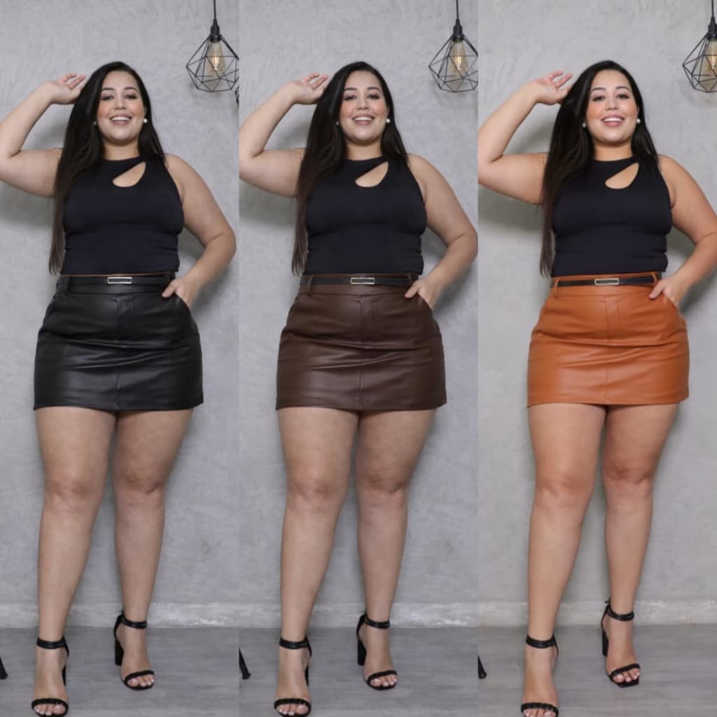 Shorts Saia De Courinho Plus Size Com Elastano G1 G2