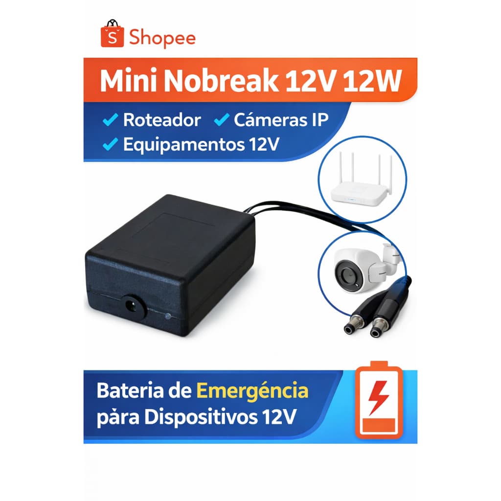 Mini Nobreak 12v 12w- Mini Ups Para Roteador, Câmera E Mais | Melhor Custo-Benefício