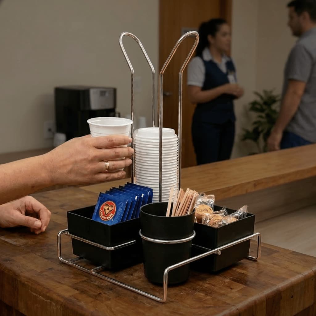 Suporte para Copos Descartéveis 50ml 80ml Café Chá Colherzinha Sachês Cantinho Do Café - Stolf