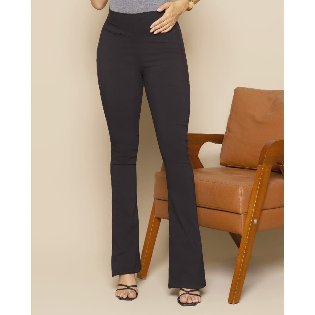 Calça Gestante Maternidade Flare Zero Transparência Confy