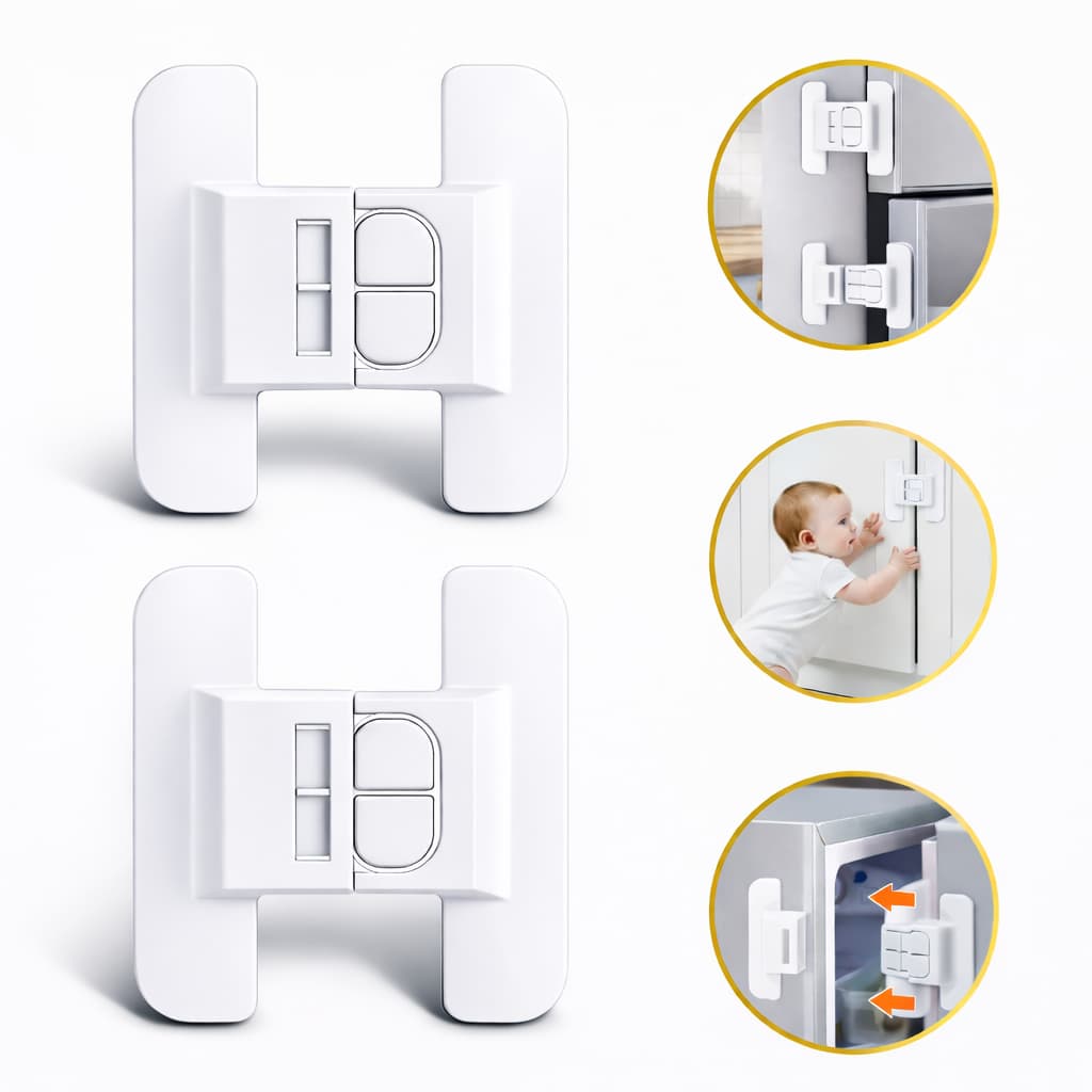 Travas de Geladeira Infantil com Fechadura Segurança para Bebês e Crianças