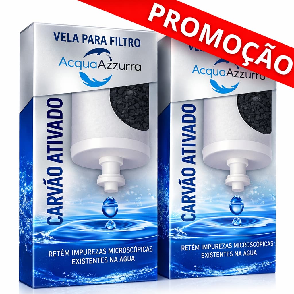 02 Velas Filtro de Barro Carvão Ativado Alcalina Dupla Ação - SERVE PARA TODOS FILTROS DE BARRO