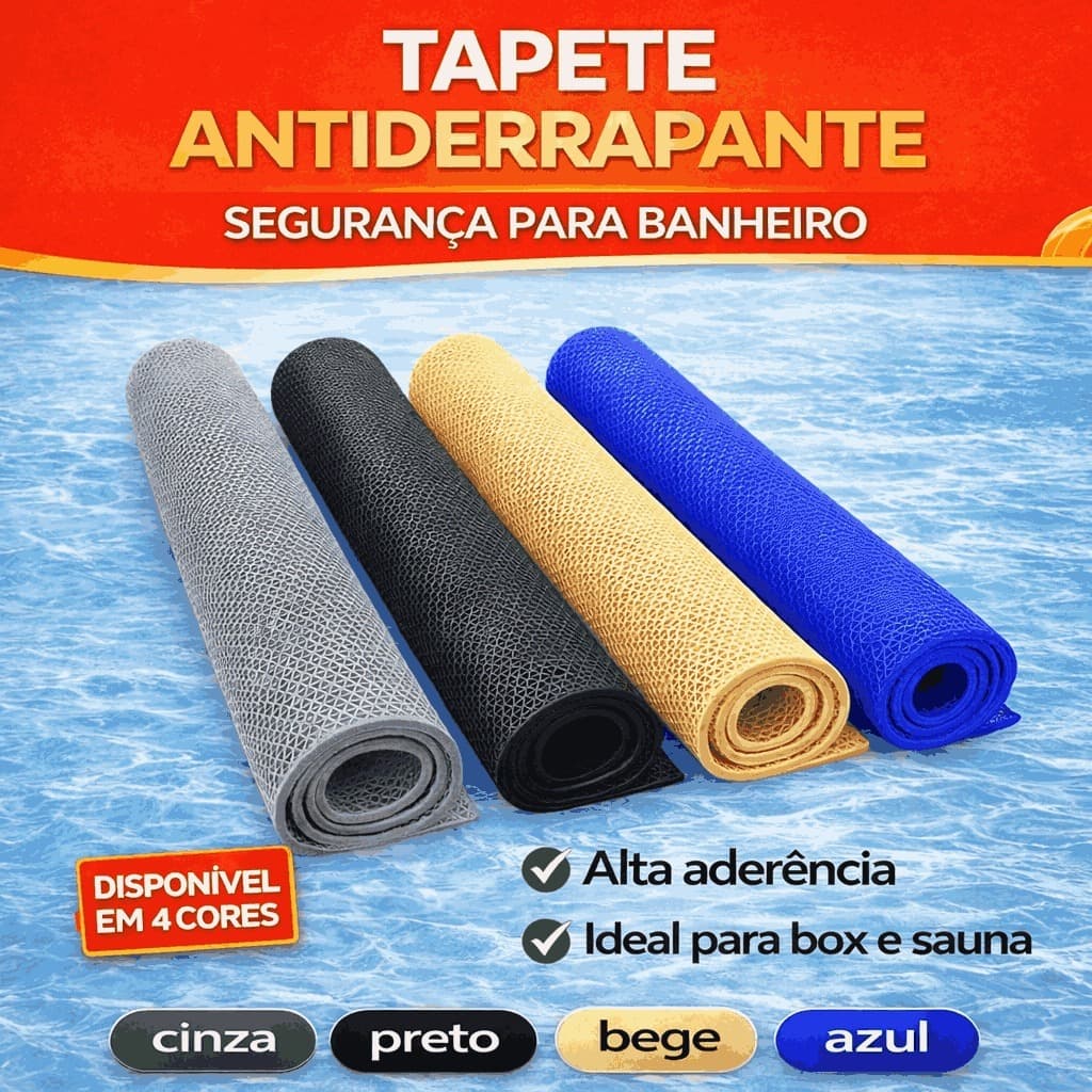 Tapete Antiderrapante Banheiro PVC Piso Box Piscina Sauna 60x100 70x120 100x120
