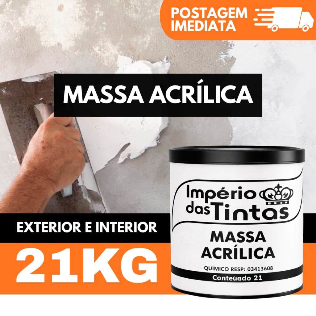 Massa Acrílica Premium 21kg barrica Externo Interno Acabamento nivelador Fácil Aplicação branca
