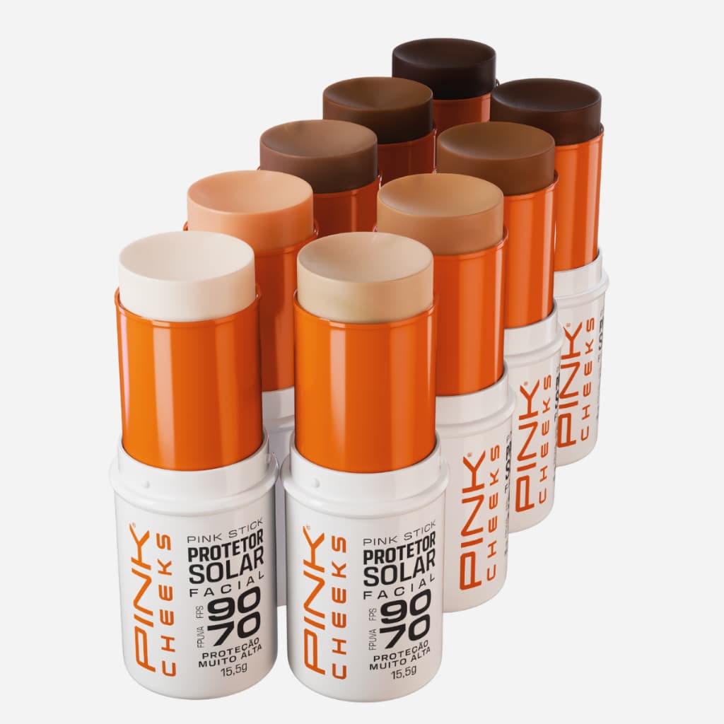 Protetor Solar Facial Com Cor Pink Stick - PINK CHEEKS 14g Filtro Solar Cores