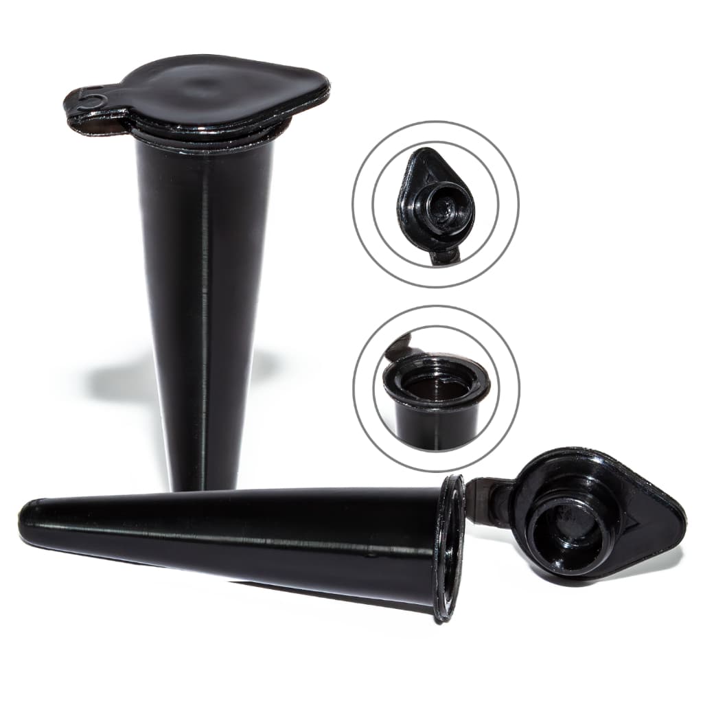 1000 Microtubo Cônico 0,38ml Interno 0,5ml Externo Preto Capsula Para Laboratório