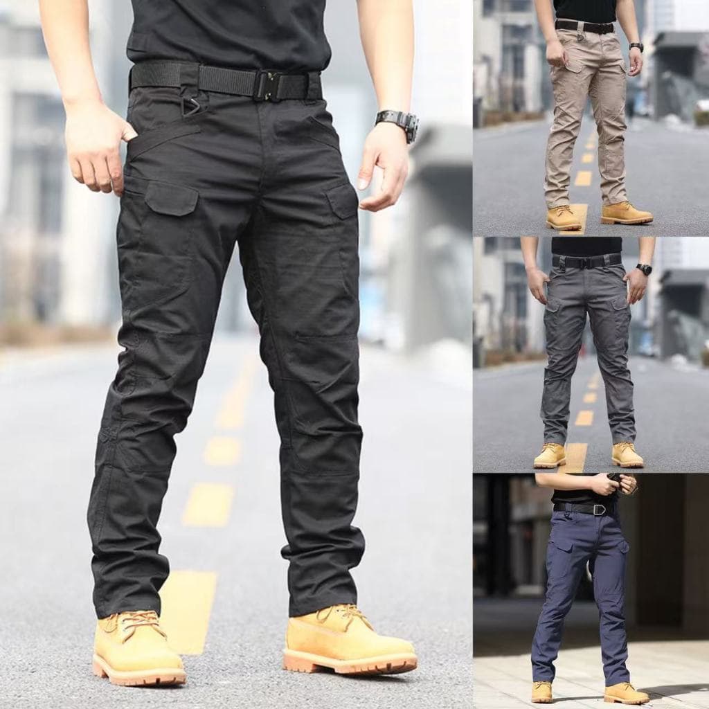 Calça tática X7 com vários bolsos, resistente ao desgaste, estilo workwear xadrez, calça masculina para atividades ao ar