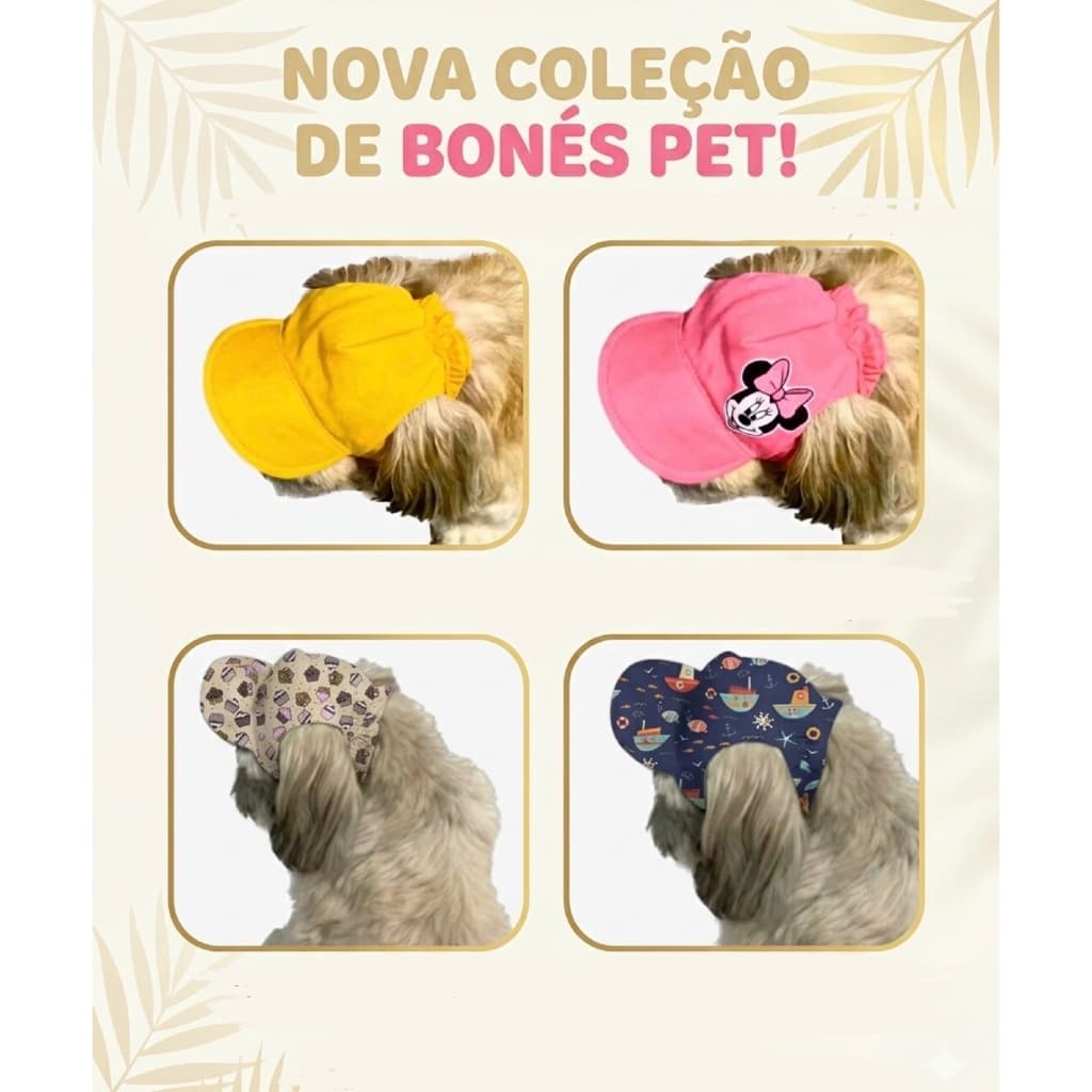 ￼Boné para cachorro chapéu Pet Acessórios Machos e Fêmeas Várias estampas