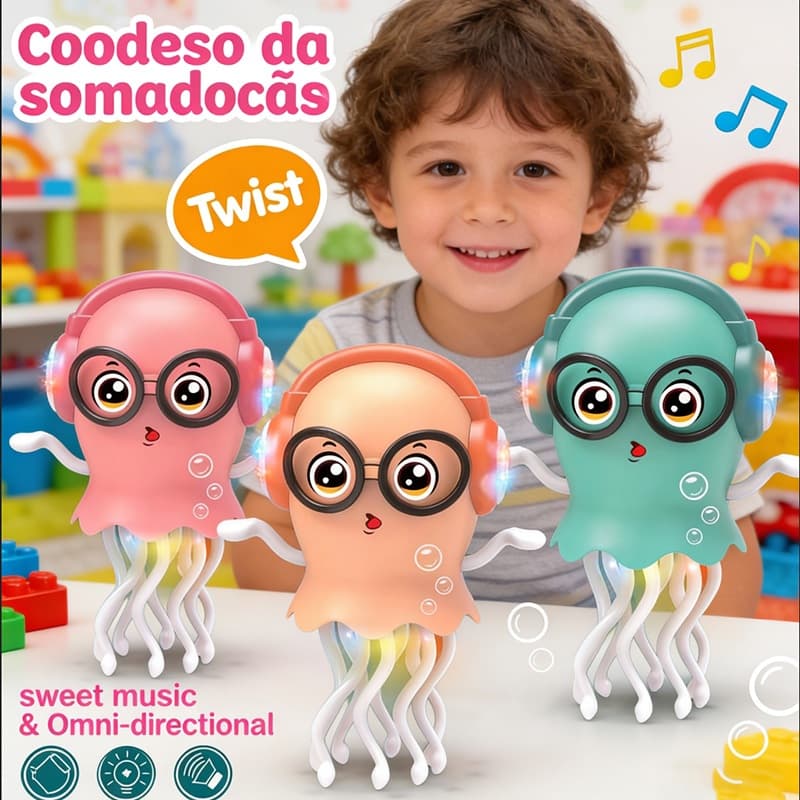 Polvo Dançante Eletrônico, Sensor de Obstáculos - O Presente Perfeito para Crianças Estresse -P21