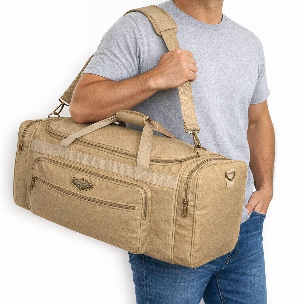 Bolsa de Viagem Lona Grossa Reforçada 80L Linha Canvas Marca Denlex Sacolas Resistentes