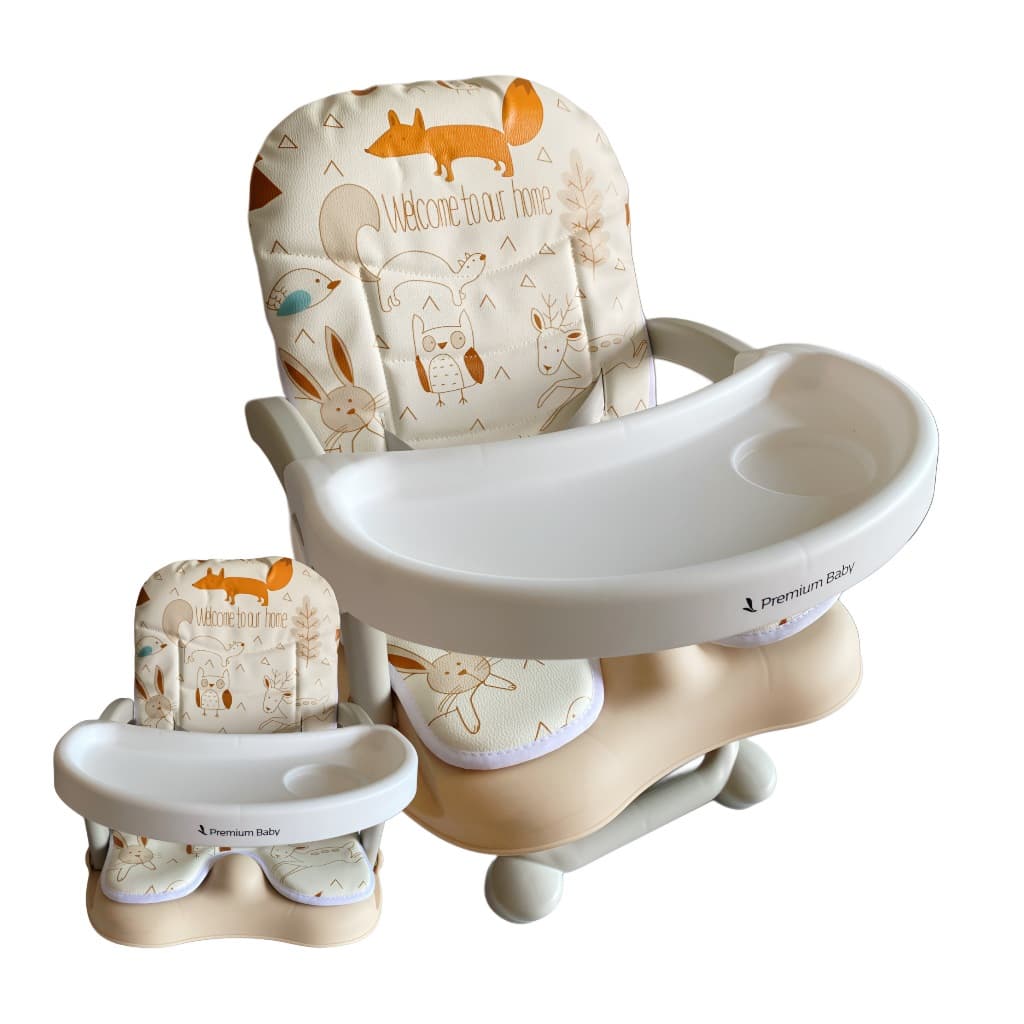Cadeira de Alimentação bebe Cadeirinha de Refeição Infantil Para Bebê Portátil Cloud Bege Fox Premium Baby 0 à 15 Kg.