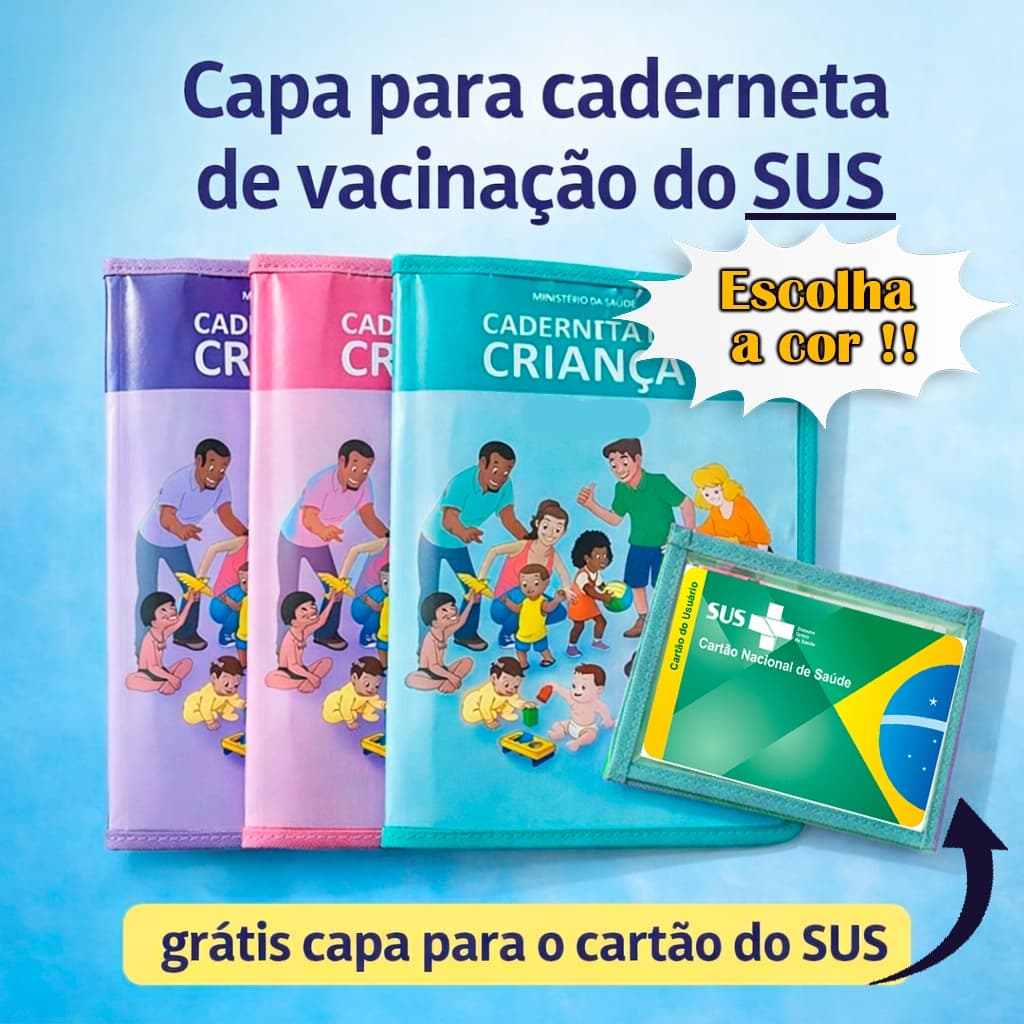 Capa Transparente Para caderneta de vacinação do sus