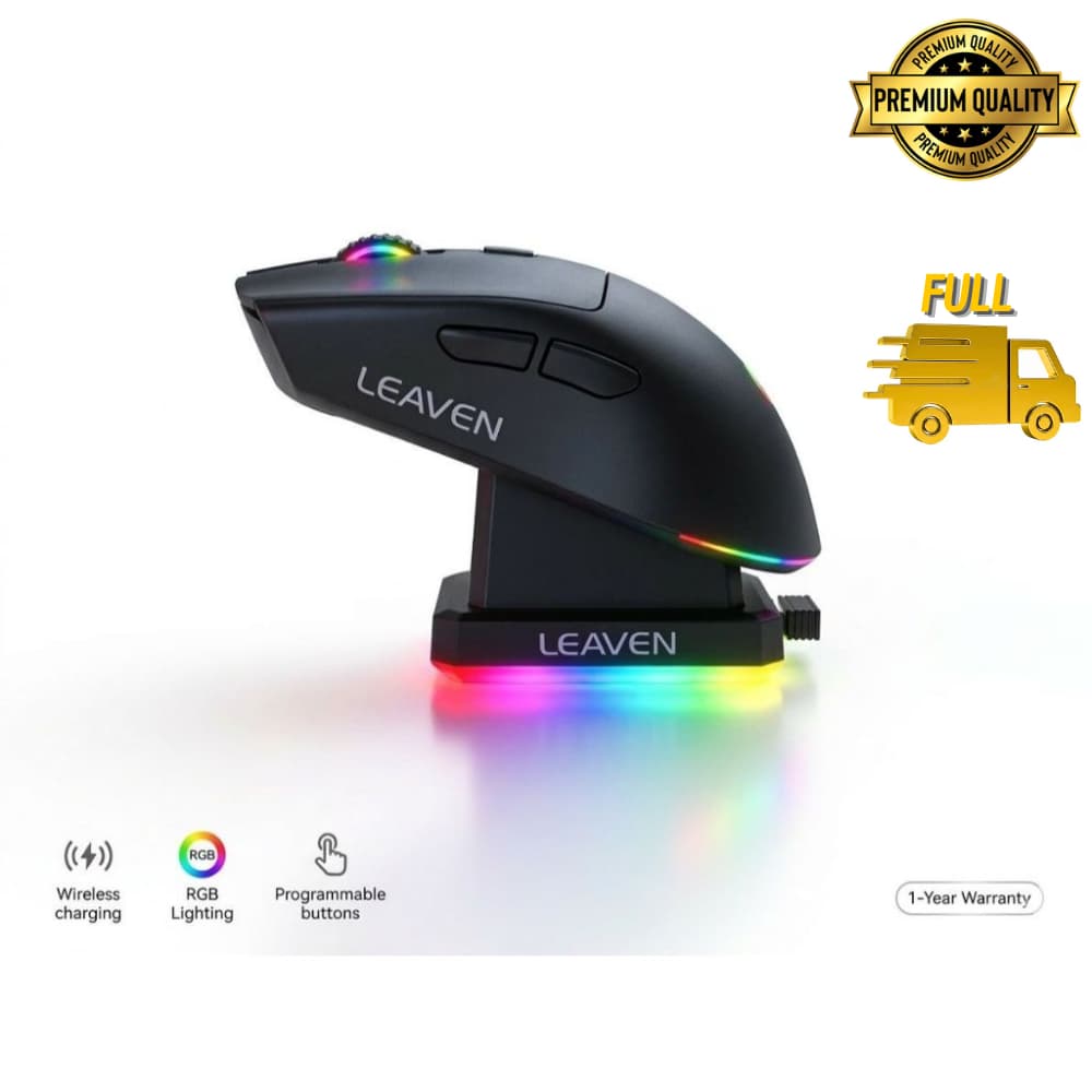 Mouse Gamer Sem Fio RGB Recarregável + Base | Ultra Leve Alta Precisão 16000 DPI