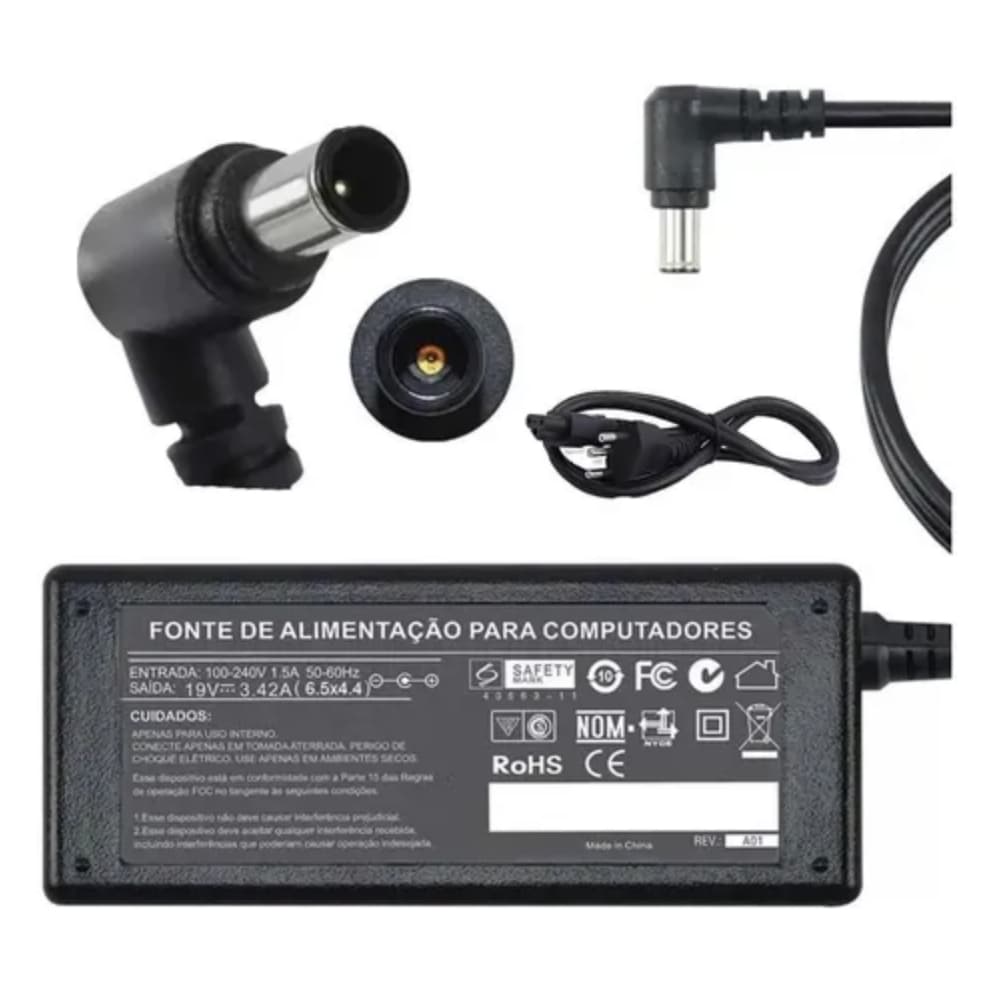 Fonte Para Monitor Tv Todos os modelos 19V 1a 2a 3a  pino  6.0*4.4MM