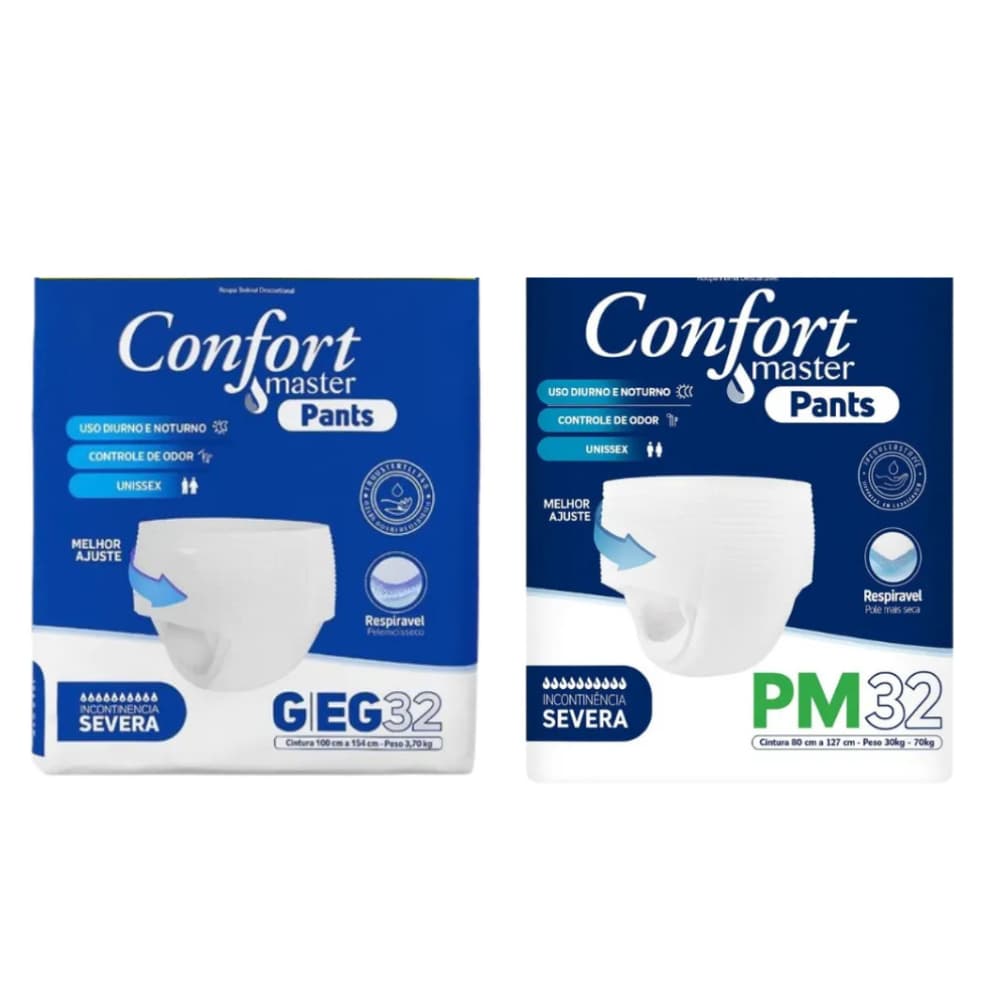 Fralda Confort Master Pants tipo calcinha cueca pacotão econômico com 32 unidades