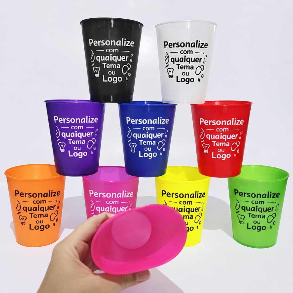 50 Copos Eco Tipo Caldereta 450ml Personalizado Festa Empresa Confraternização Carnaval Tardezinha
