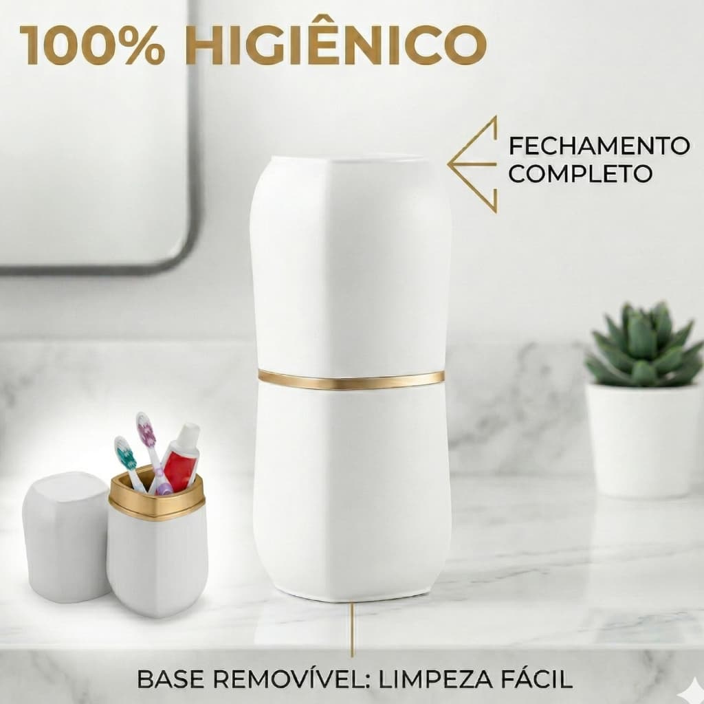 Porta escova de dente e Pasta de Bancada Arthi  Base Removível