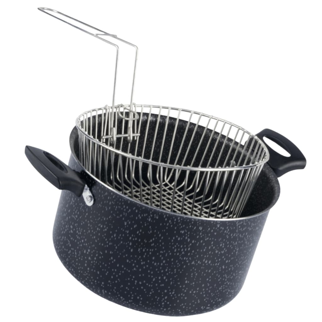 Fritadeira Antiaderente Com Cesto Metalico 20Cm Preto Nacional