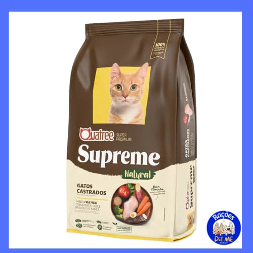 Ração 10,1 Kg Quatree Supreme Frango e Batata Doce para Gatos Castrados