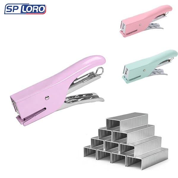 Grampeador Alicate Metal Portátil Profissional Até 20 Folhas Grampo 24/6 e 26/6 XK-MKL010-2