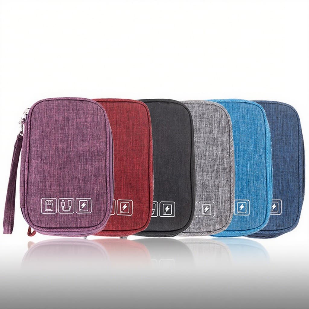 Mini Multifuncional Necessaire organizadora bolsa portatil celular cabos fios armanazamento