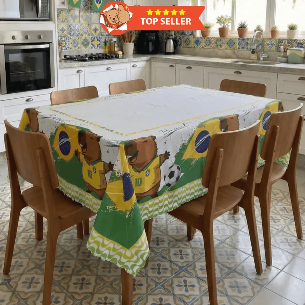 Toalha de Mesa Copa do Mundo 6 Lugares Estampa Delicada Para Decorar