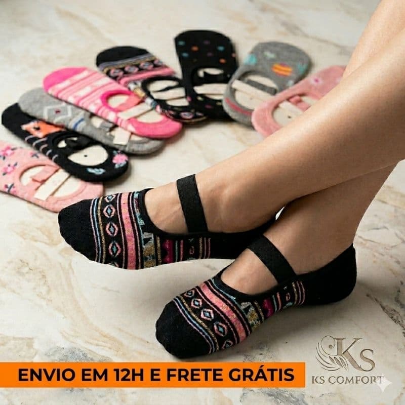KIT 1,2,3 MEIAS SAPATILHA ANTIDERRAPANTE 35/40 PILATES YOGA E HIDROGINÁSTICA CONFORTO E SEGURANÇA