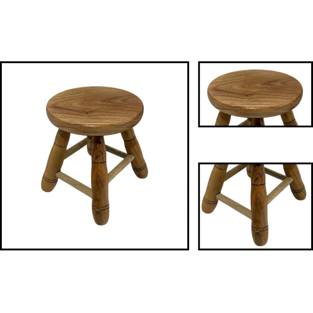Banquinho Madeira Maciça Banco banqueta Pequeno Tamborete 29 cm