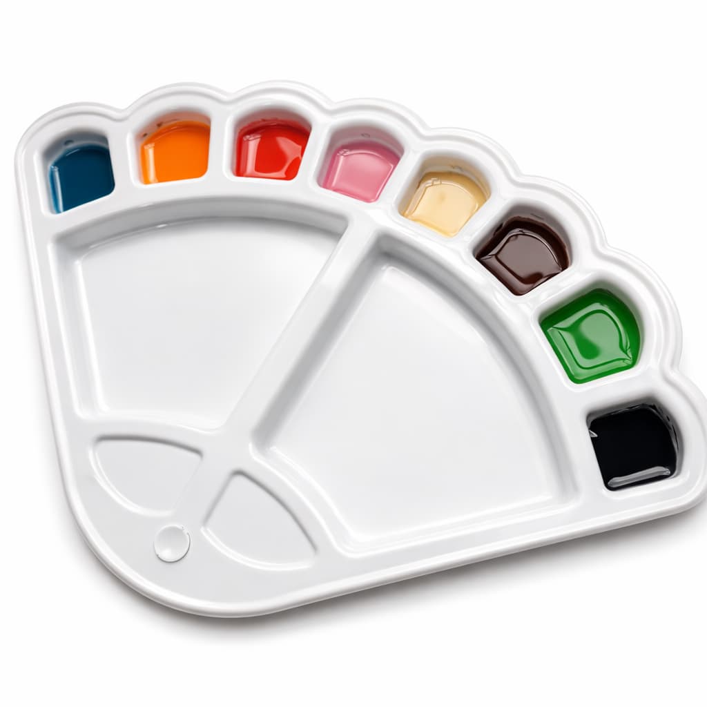 Bandeja Paleta Godê Para Pintura de Plástico 591 Leque Condor 10 Cavidades