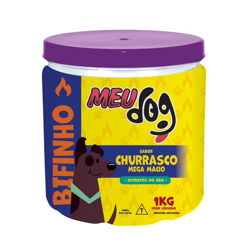 Bifinho Meu Dog sabor CHURRASCO 1kg Pote