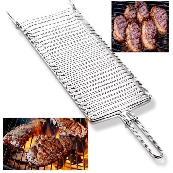 Baby Grelha 53x17 cm para Churrasco, Peixe Pequena