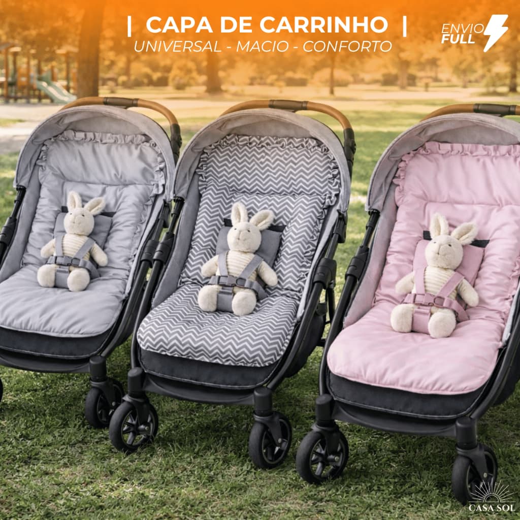 CAPA DE CARRINHO  | COLCHONETE DE CARRINHO  | PROTETOR PARA BEBÊ  | UNIVERSAL  |  CORES