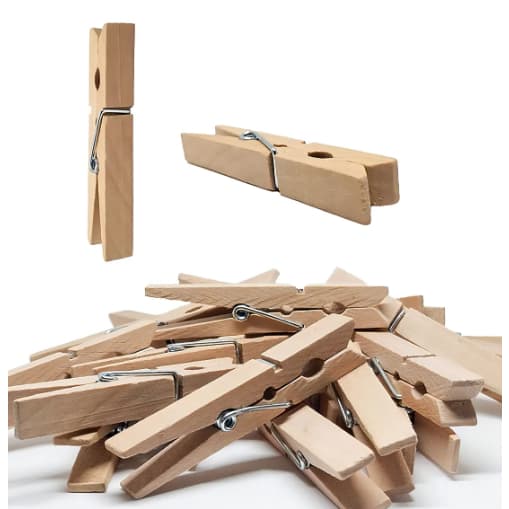 5 Kits de Prendedores de Roupas de Madeira com 12 Unidades
